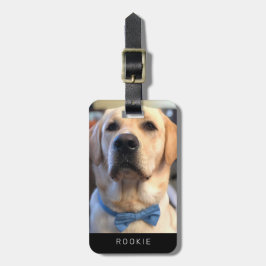 Cute Golden Labrador Retriever Foto Name Text Bagagelabel