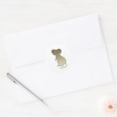 Cute Golden Mouse Ronde Sticker (Envelop)