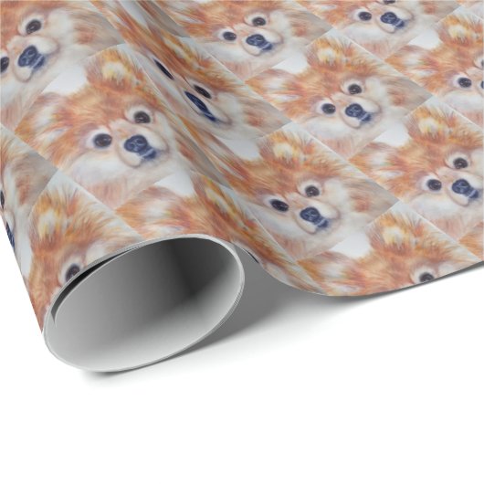 CUTE GOLDEN POMERANIAN CADEAUPAPIER (Rol Hoek)