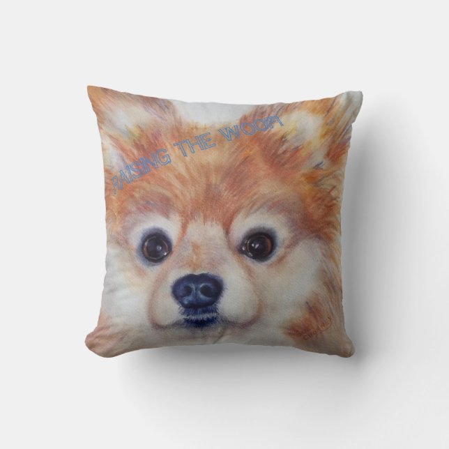 CUTE GOLDEN POMERANIAN KUSSEN (Voorkant)