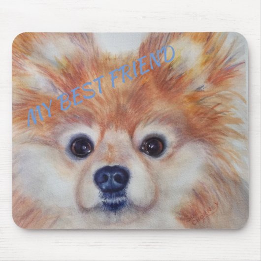 CUTE GOLDEN POMERANIAN MUISMAT (Voorkant)
