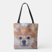 CUTE GOLDEN POMERANIAN TOTE BAG (Achterkant)