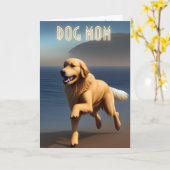 Cute Golden Retriever Beach Dog mama Kaart (Gele Bloem)