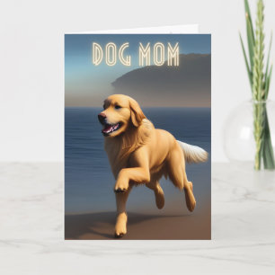 Cute Golden Retriever Beach Dog mama Kaart