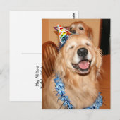 Cute Golden Retriever Birthday Wishes Briefkaart (Voorkant / Achterkant)