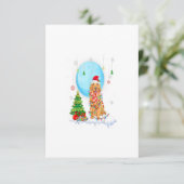 Cute Golden Retriever Christmas Dog Light Tree RSVP Kaartje (Staand voorkant)
