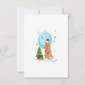 Cute Golden Retriever Christmas Dog Light Tree RSVP Kaartje (Achterkant)