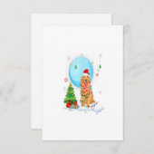 Cute Golden Retriever Christmas Dog Light Tree RSVP Kaartje (Voorkant / Achterkant)