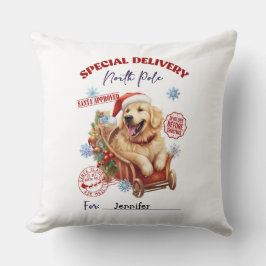 Cute Golden Retriever Christmas Throw Pillow Kussen