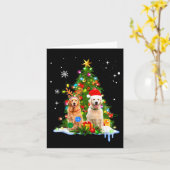 Cute Golden Retriever Christmas Tree  Kaart (Gele Bloem)