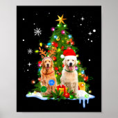 Cute Golden Retriever Christmas Tree Poster (Voorkant)