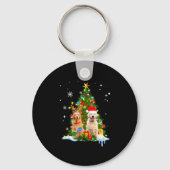 Cute Golden Retriever Christmas Tree  Sleutelhanger (Voorkant)