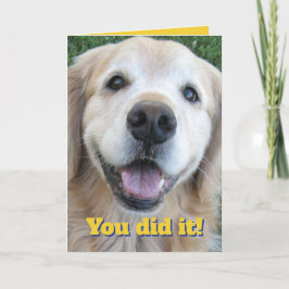 Cute Golden Retriever Congrats Afstuderen-je deed  Kaart
