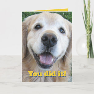 Cute Golden Retriever Congrats Afstuderen-je deed  Kaart
