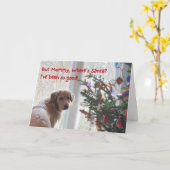 Cute Golden Retriever die op Kerstmis wacht Kaart (Gele Bloem)