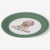 Cute Golden Retriever Dog Christmas Papieren Bordje (Gekanteld)