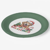 Cute Golden Retriever Dog Christmas Papieren Bordje (Gekanteld)