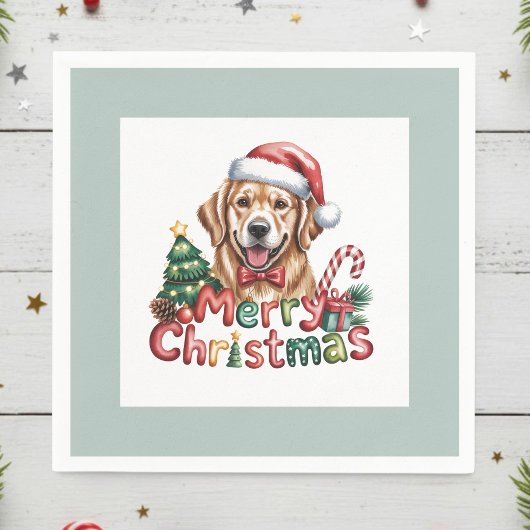 Cute Golden Retriever Dog Christmas Servet
