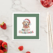 Cute Golden Retriever Dog Christmas Servet (Insitu)