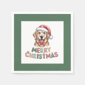 Cute Golden Retriever Dog Christmas Servet (Voorkant)