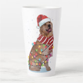Cute Golden Retriever Dog Funny Xmas Holiday Gift Latte Mok (Voorkant)