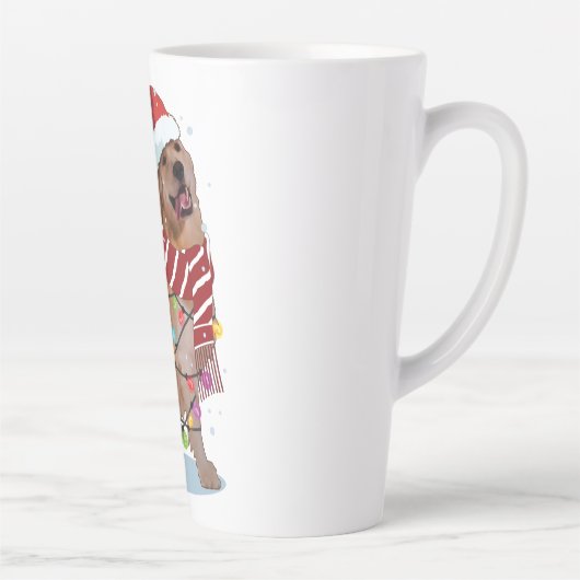 Cute Golden Retriever Dog Funny Xmas Holiday Gift Latte Mok (Rechts)