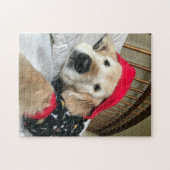 Cute Golden Retriever Dog in Pajamas Legpuzzel (Horizontaal)