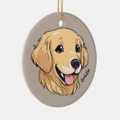 Cute Golden Retriever Dog Keramisch Ornament (Rechts)