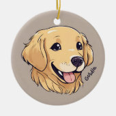 Cute Golden Retriever Dog Keramisch Ornament (Voorkant)