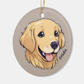 Cute Golden Retriever Dog Keramisch Ornament (Links)