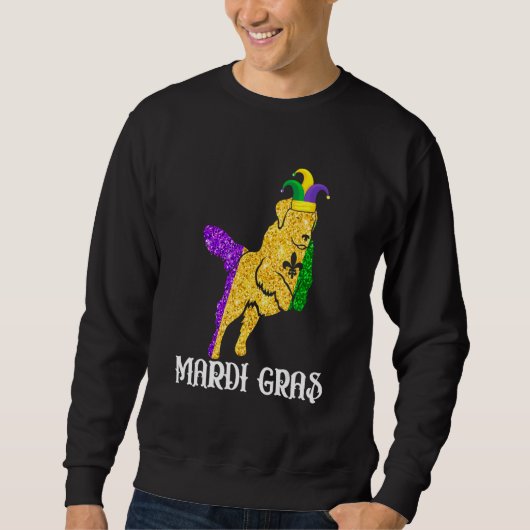 Cute Golden Retriever Dog Lover Mardi Gras Party J Trui (Voorkant)