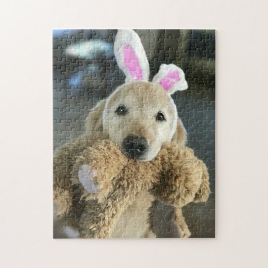 Cute Golden Retriever Dog met paasnieren Legpuzzel (Verticaal)