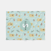 Cute Golden Retriever Dog Monogram Kinder Fleece Deken (Voorkant (Horizontaal))