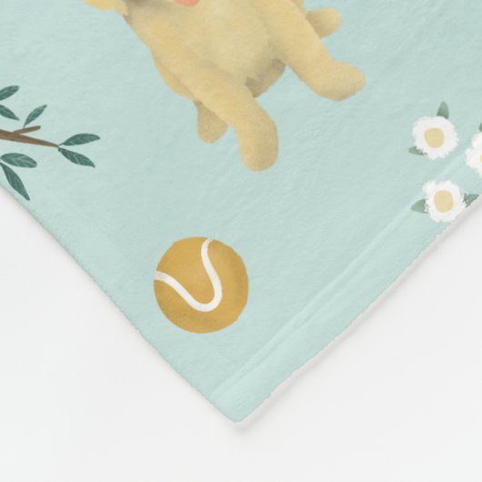 Cute Golden Retriever Dog Monogram Kinder Fleece Deken (Hoek)