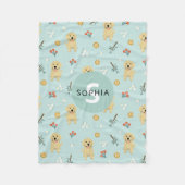 Cute Golden Retriever Dog Monogram Kinder Fleece Deken (Voorkant)