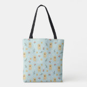 Cute Golden Retriever Dog Monogram Tote Bag (Achterkant)