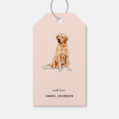 Cute Golden Retriever dog op roze Gift Labels Cadeaulabel (Voorkant)