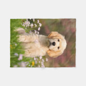 Cute Golden Retriever Dog Puppy, comfy Fleece Deken (Voorkant (Horizontaal))