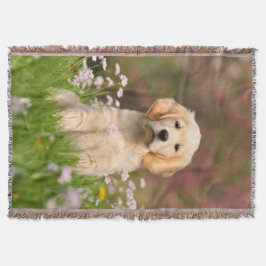Cute Golden Retriever Dog Puppy, Cozy Blanket Deken