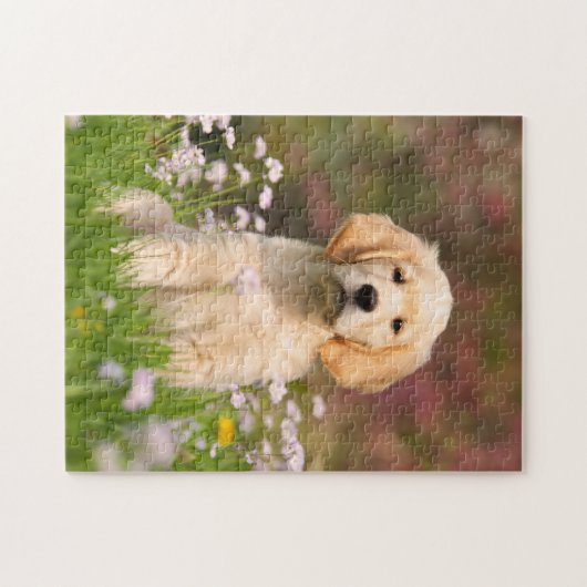Cute Golden Retriever Dog Puppy Game 11x14 Legpuzzel (Horizontaal)