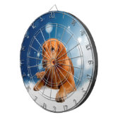 Cute Golden Retriever Dog Sitting in sneeuwtranen Dartbord (Voorkant Rechts)