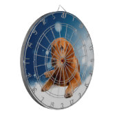 Cute Golden Retriever Dog Sitting in sneeuwtranen Dartbord (Voorkant Links)