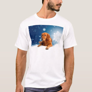 Cute Golden Retriever Dog Sitting in sneeuwtranen T-shirt
