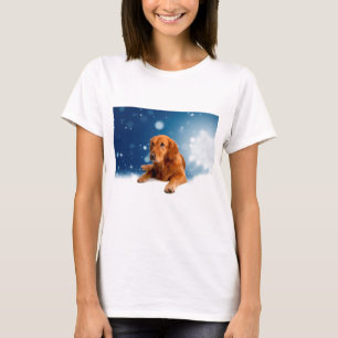 Cute Golden Retriever Dog Sitting in sneeuwtranen T-shirt
