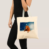 Cute Golden Retriever Dog Sitting in sneeuwtranen Tote Bag (Voorkant (product))