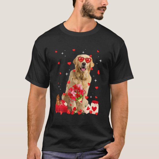 Cute Golden Retriever Dog Valentine Fun Dog Dad Do T-shirt (Voorkant)