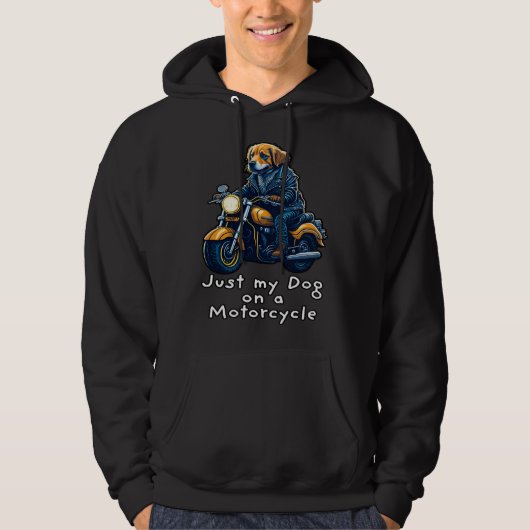 Cute golden retriever drives motorcycle at Christm Hoodie (Voorkant)