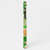 Cute Golden Retriever Enchanted Pink Rose Garden iPhone Hoesje (Linkerkant)