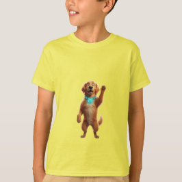 Cute Golden Retriever Flea Collar Cartoon Characte T-shirt