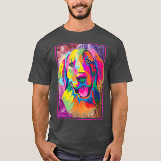Cute Golden Retriever Hondenliefhebber Pop Art Gol T-shirt